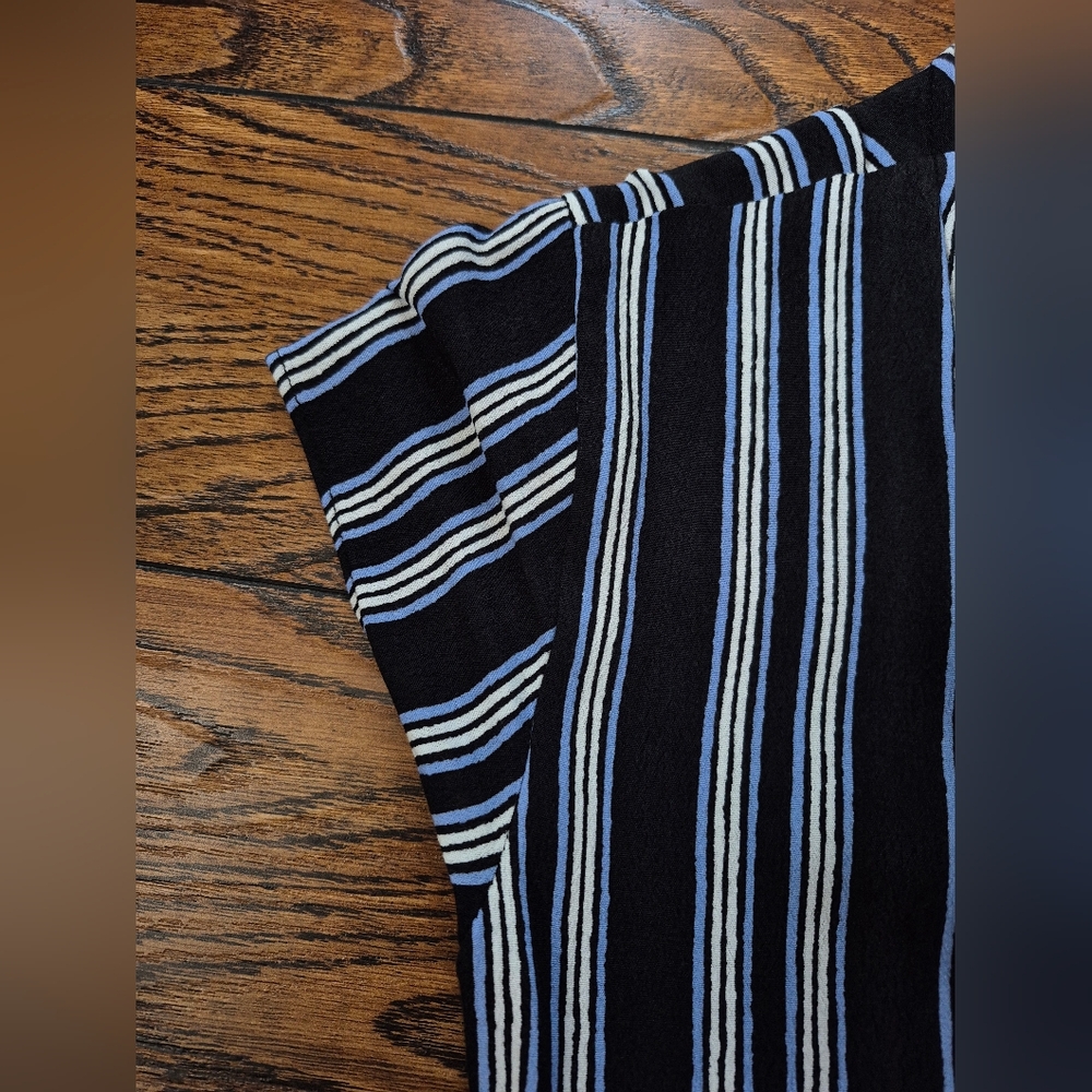 XXS Aritzia Maxi Dress - Wilfred Stripe Summer Dress Navy - Wrap Dress - Picture 3 of 4